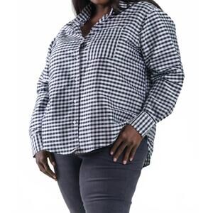 NEW JILL MCGOWAN kat shirt - plus size in black and white check